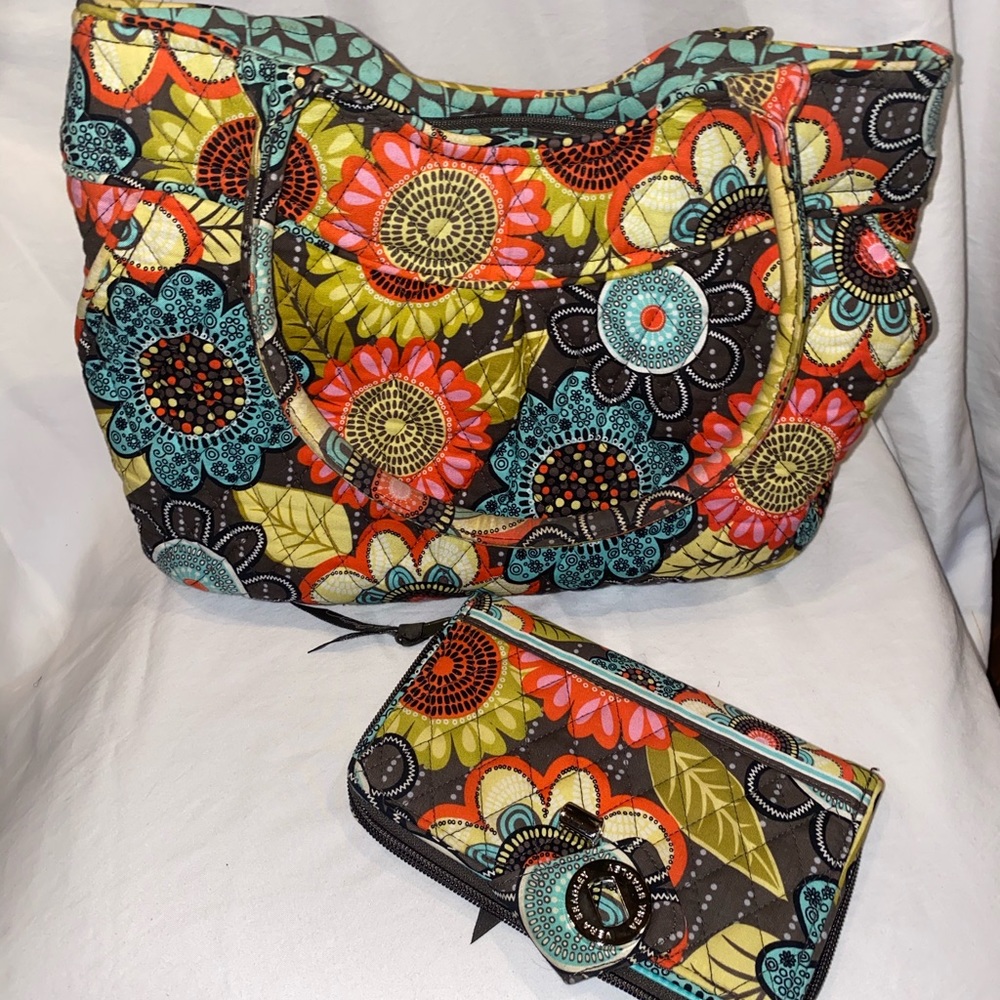 Vera Bradley pocket bag and matching wallet